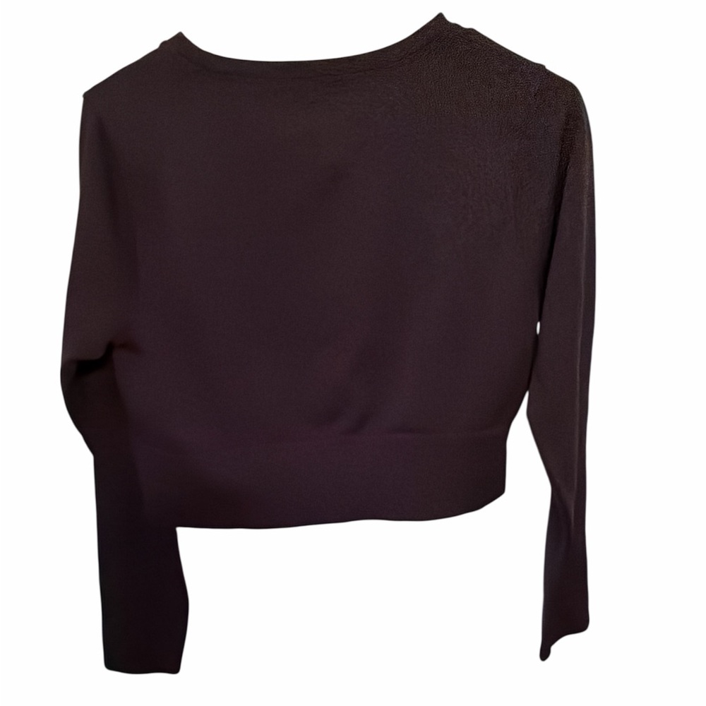 OFFLINE By Aerie Sidewalk Seamless Long Sleeve‎ Cropped T-Shirt True Black Large - Picture 2 of 4